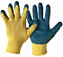 Перчатки нейлон латексная ладонь (полуоблив) желто-синие Bull Gepro